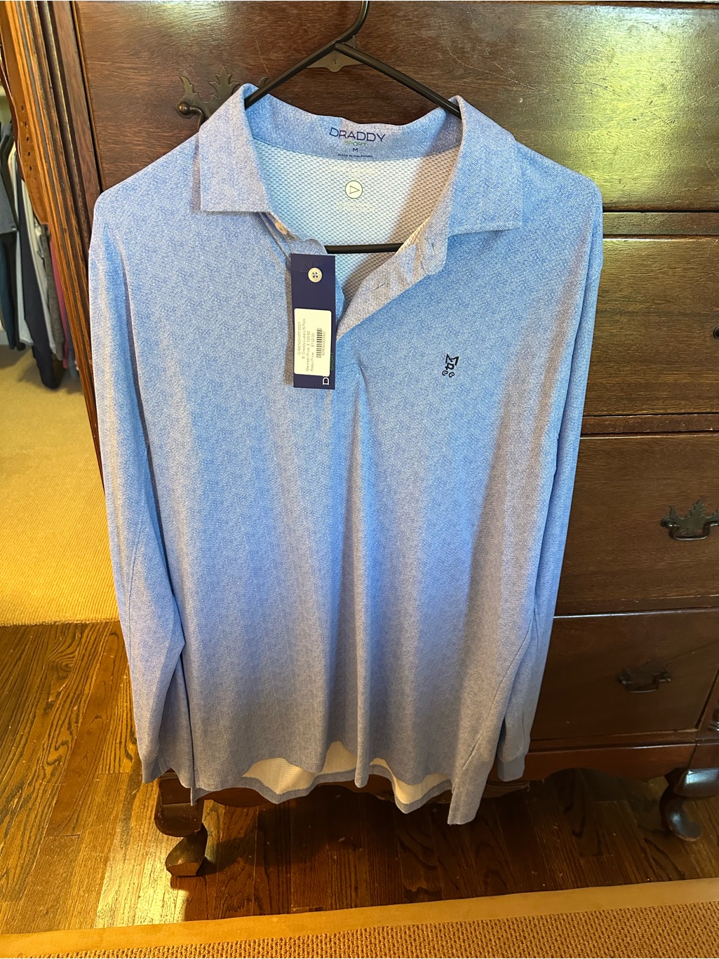 Men's Light Blue Long-Sleeve Polo
